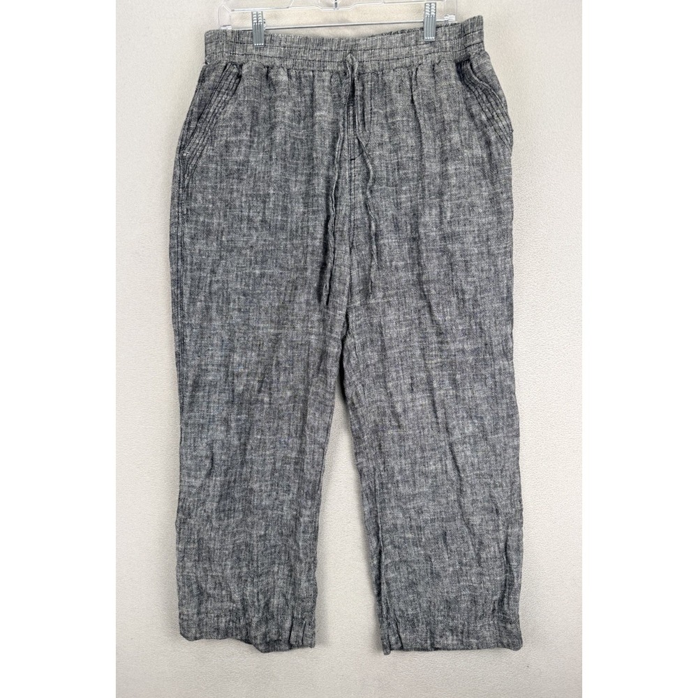 Westbound Women's Petite Sz XL Gray Linen Blend High Waisted‎ Wide Leg Pants